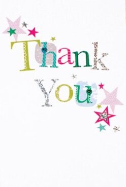 With an exuberant blend of joyful colour and welcoming design, this thank you card captures the spirit of Longford's neighbourly charm. The phrase 'Thank You' sprawls across the front, each letter wearing its own celebratory hue-vivid greens, blues, and bursting pinks reminiscent of Longford's vibrant gardens and riverside blossoms. There's artistry in the details: some letters shimmer with subtle silver, others feature lively polka dots or delicate stitched edges, echoing the hand-finished touches that distinguish each arrangement at Flower Delivery Longford. Scattered throughout, stars in shades of magenta, teal, and gold twinkle around the message, reminiscent of fireworks over the Green or lights on a festive evening by the canal. The card's background is a clear, immaculate white, lending every colour and sparkle a chance to shine with sincerity. You can almost feel the card's soft, textured surface beneath your fingertips, the glimmer of silver catching the light-a sensation as pleasing as receiving a handcrafted bouquet from a local florist. Ideal for pairing with fresh flowers delivered across Longford, this design feels both festive and heartfelt, the kind of gratitude that lingers long after the card is given.